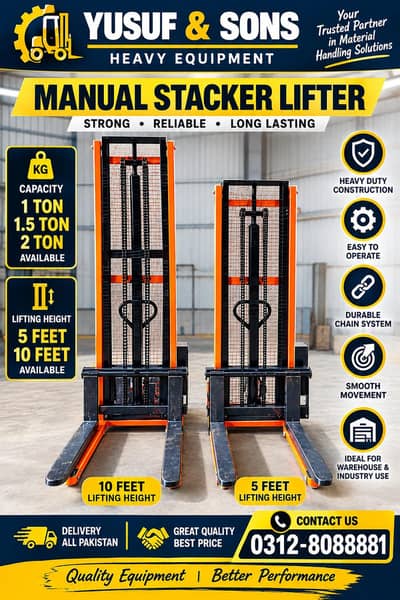 Manual Stacker Lifters for Sale  All Pakistan Delivery Available