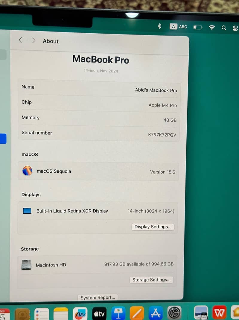 macebook m4 pro 4