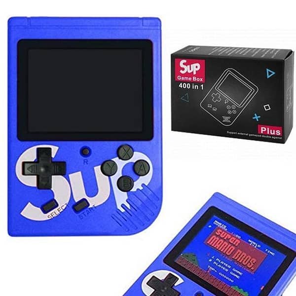T  SUP 400 in 1 Games Retro Game Box Console Handheld Game PAD Gamebox - Blue