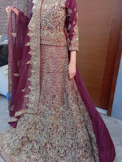 Branded Royal Bridal Lehnga _ Heavy Handcrafted Zardozi & Tilla Work