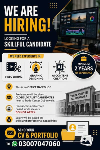 video editor + graphic designing + Ai Content Creation Gujranwala