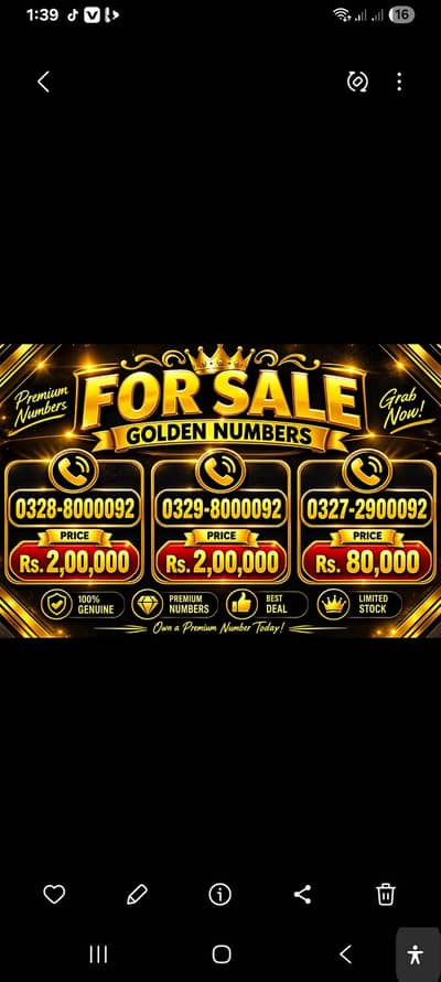 golden number for sale