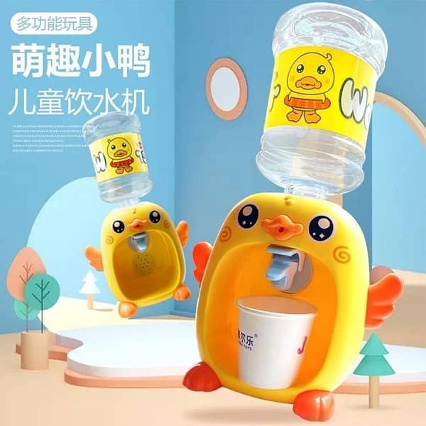 T  Mini Cute Simulation Duck Water Dispenser Toy Drinking Fountain Educational Play For Children