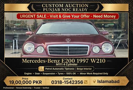 Mercedes E200 1997 Custom Auction NOC Punjab