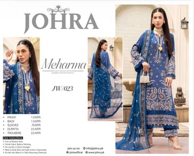 Johra Embroidery  Silk Viskose Collection 3pcs