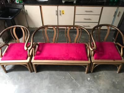 4 seater wooden sofa set