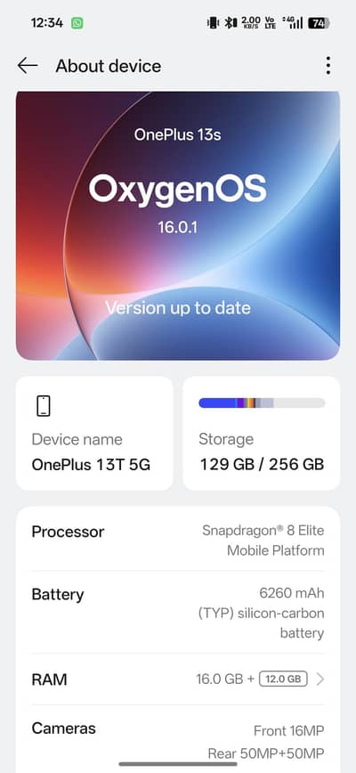 One Plus 13T 5G 16/256 official pta approved