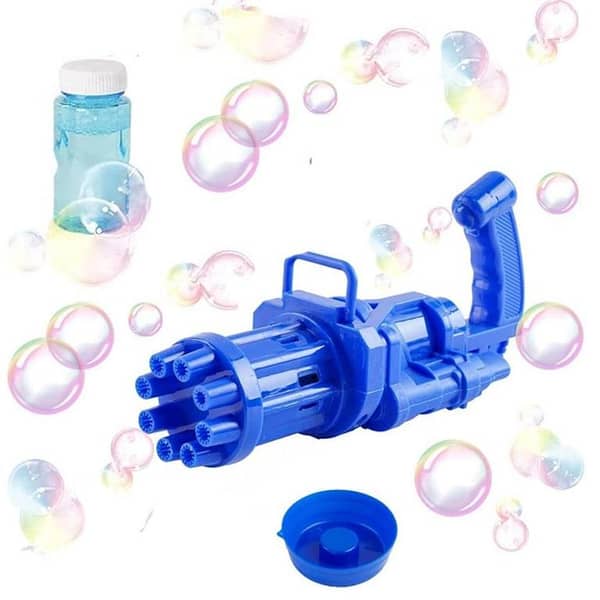 T  Massive Bubble Gun_ - Kids Automatic Bubble Gun_ Toys Summer Soap Water Bubble Machine Plastic Electric - Blue