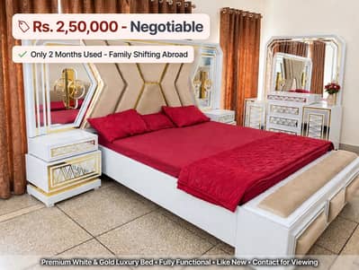 luxury king size Bed set with Side Tables and Dressing for sale