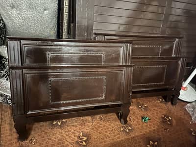pure wooden single bed