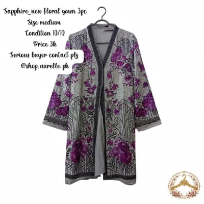 Sapphire -new floral 3pc gown with inner