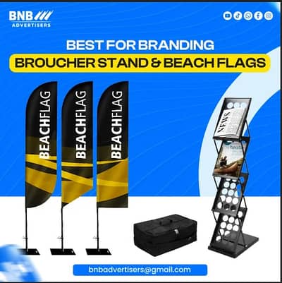 Broucher Stand | Beach Flag Stand | Premium Exhibition Gear