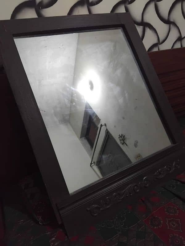 Bed +1 Side Table + Mirror Good Condition 5