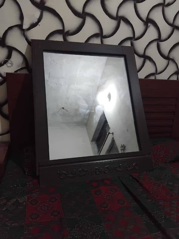 Bed +1 Side Table + Mirror Good Condition 6