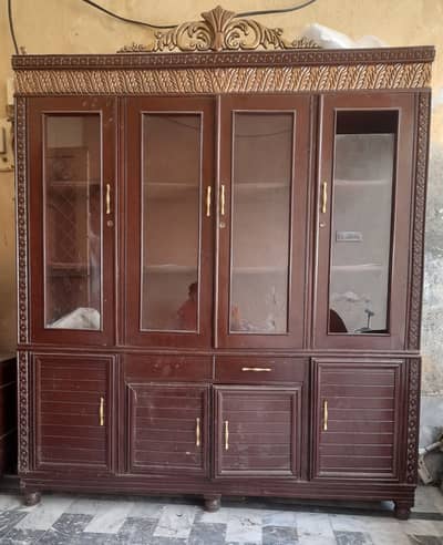 Wooden Crockery Showcase / Almari – Excellent Condition