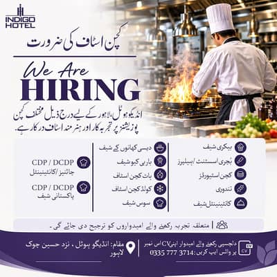 Kitchen Staff Required – Indigo Hotel Lahore