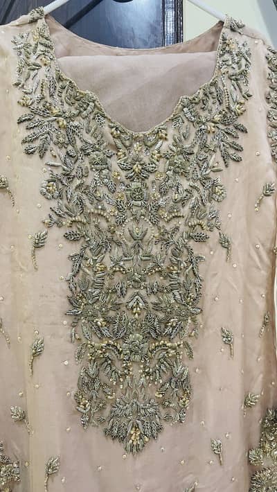 Tea Pink Heavy Dapka Embroidered Dress – M to L