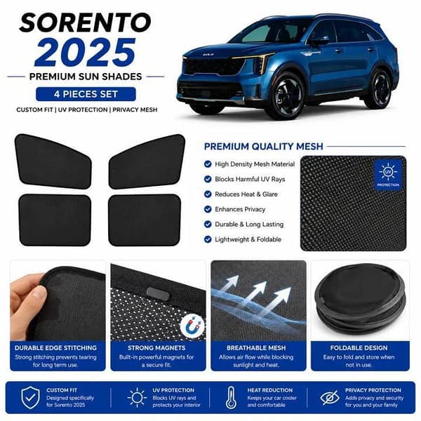 Haval Jolion Foldable Without logo Car Sun Shades | Custom Fit UV Protection Window Shades Set (4PCS)