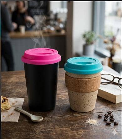 6 PCS Universal Reusable Silicone Cup Lids & Heat Insulation Sleeve Set – Anti-Dust Leak-Proof Airtight Seal Covers for Coffee Mugs & Tea Cups R5870