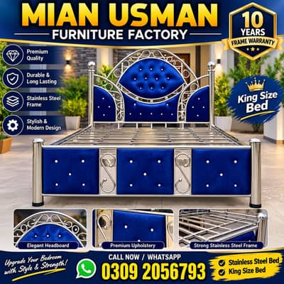 New Stainless Steel Double Bed//steel King Size Beds//Non magnetic