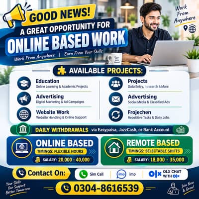 Job Vacancy / Work Opportunity/ Male & Female / Full-Time / Part-Time