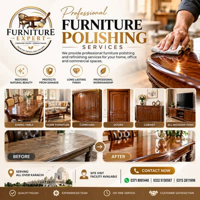 Bedroom Polish - Furniture Polish - Bed Set - Wooden Polish Furniture