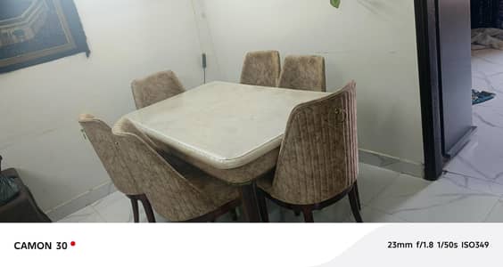 6-seater Dinning table with marble top