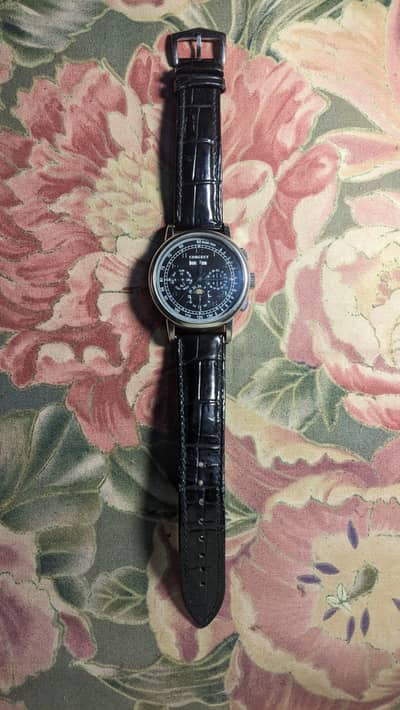 Corgeut Automatic Mechanical Watch with Moon Phase and Calendar