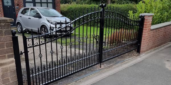 Wrought iron main gate-Metal gate-Rod wrought iron gate