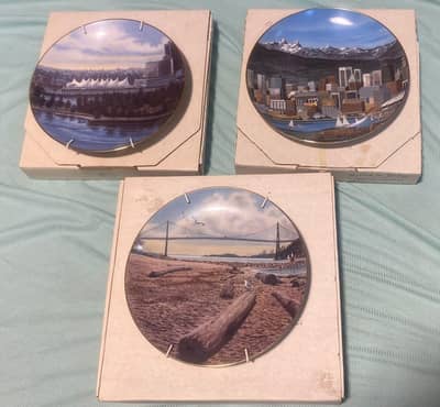 3 Robert J Banks Vancouver Collector Plates - Complete Set 1,2,3