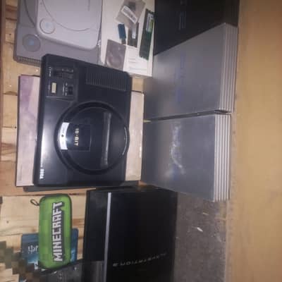 ps1 ps 2 ps3  psp sega meg drive and wii etc all types of retro consol