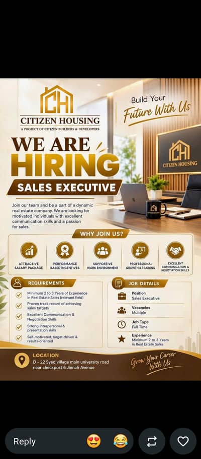 sale executive required