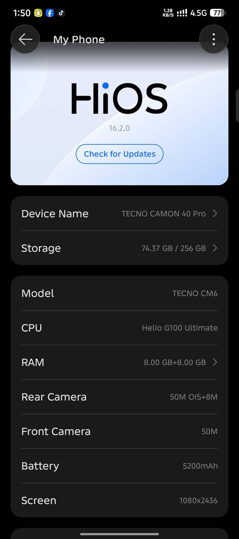 Tecno CAMON 40 Pro 7