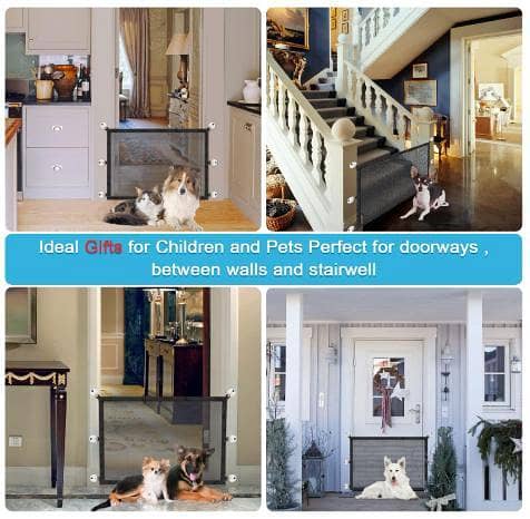1 PCS  Portable Folding Mesh Pet Safety Gate – Isolation Net Barrier for Dogs & Cats, Doorways, Stairs & Hallways (Indoor & Outdoor) R5853