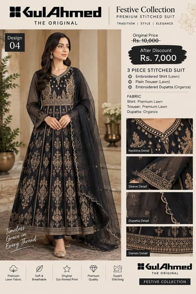 Three piece stitched suit