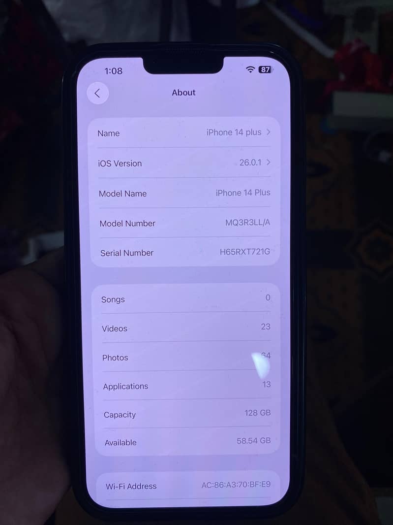 Apple iPhone 14 plus 8