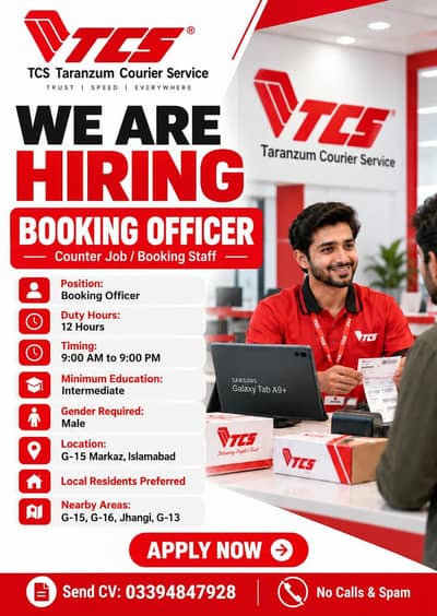 TCS Booking Officer Job