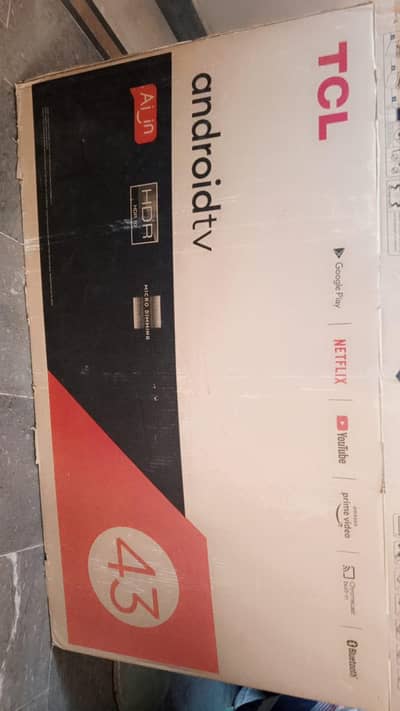 Tcl android led tv 43" with box model 43S65A