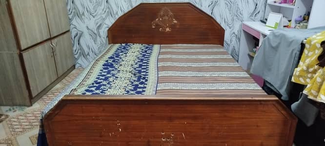 double bed with mattress for sale in the good condition