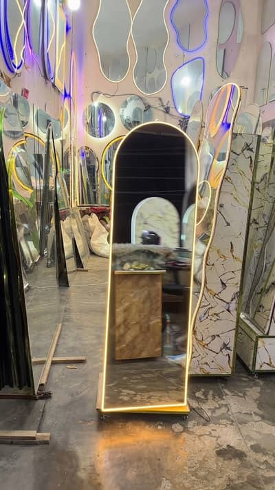 Wavy Mirror + Hidden Storage Cabinet/ Store Your Makeup, Jewelry