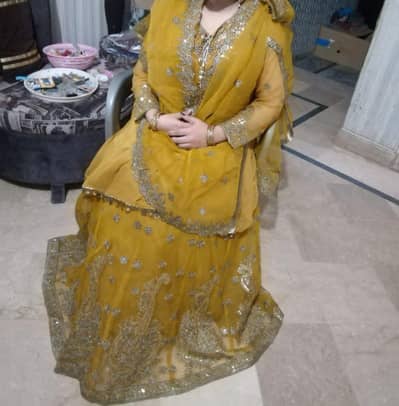 party wear musturd clr lehnga