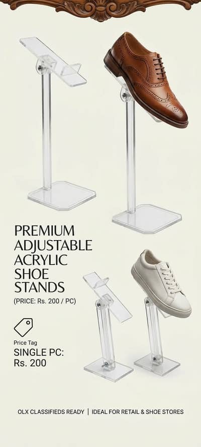 Adjustable Acrylic Shoe Stands for Retail & Wholesale