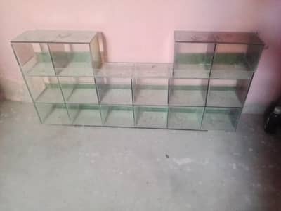 Glass Showcase Rack / Shop Display Counters / Glass Partition Shelves