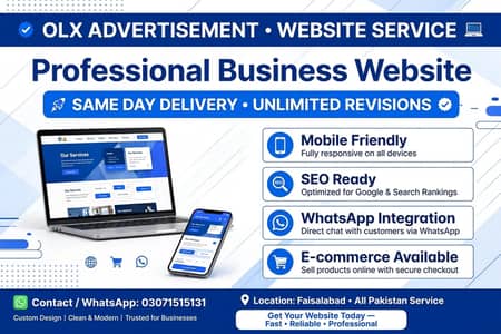 Same Day Website Delivery - Unlimited Revisions - Faisalabad