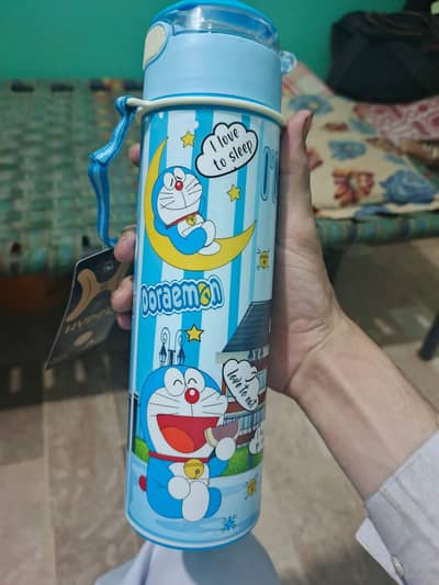 Doraemon Water Bottle with Straw & Handle 304 Stainless Steel