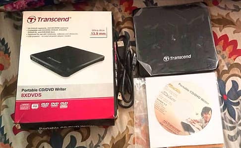 Transcend 8X Portable DVD Writer - Box Pack - Ultra Slim 13