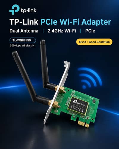 Ad Title: TP-Link PCIe Wi-Fi Adapter Dual Antenna | TL-WN881ND