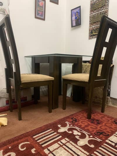 Dining Table with 4 Chairs – Wooden Dining Set