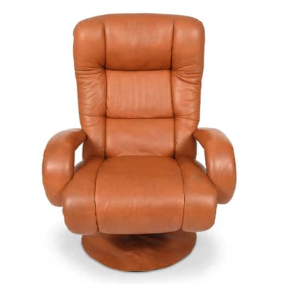 Premium Leather Swivel Recliner Chair - 360° Rotating Lounge Chair