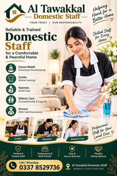 provide housmaid/baby sitter/cook/patient attedent